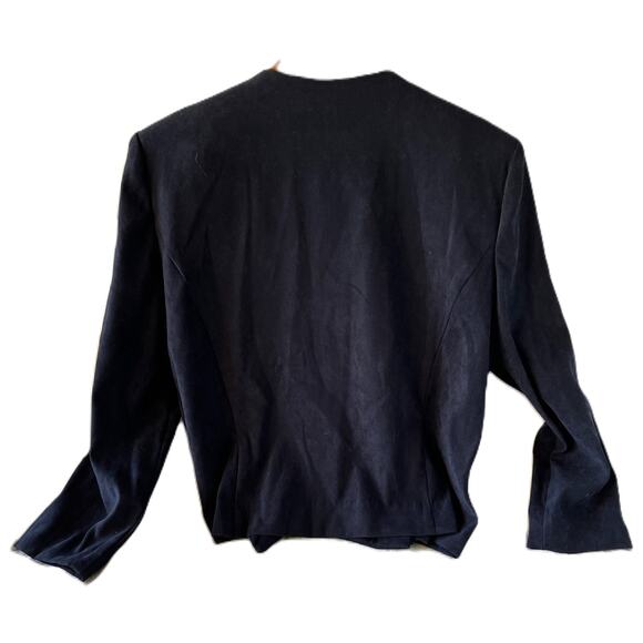 Vintage Leslie Faye Dress Top Separate - Navy - Velvet Feel - Size 16 - Picture 2 of 8